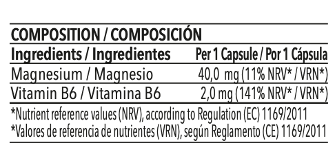 Bisciglinato de Magnesio 200 mg que proporciona 40 mg de magnesio elemental + Vitamina B6 por toma - 90 cápsulas y suministro para 60 días - EFFICIENT GROUP