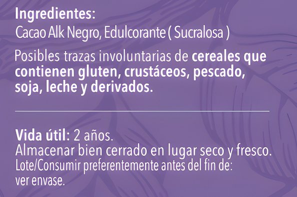 Cacao Black Cookies 100% ALK 250 gr - Sweet Tasty - EFFICIENT GROUP