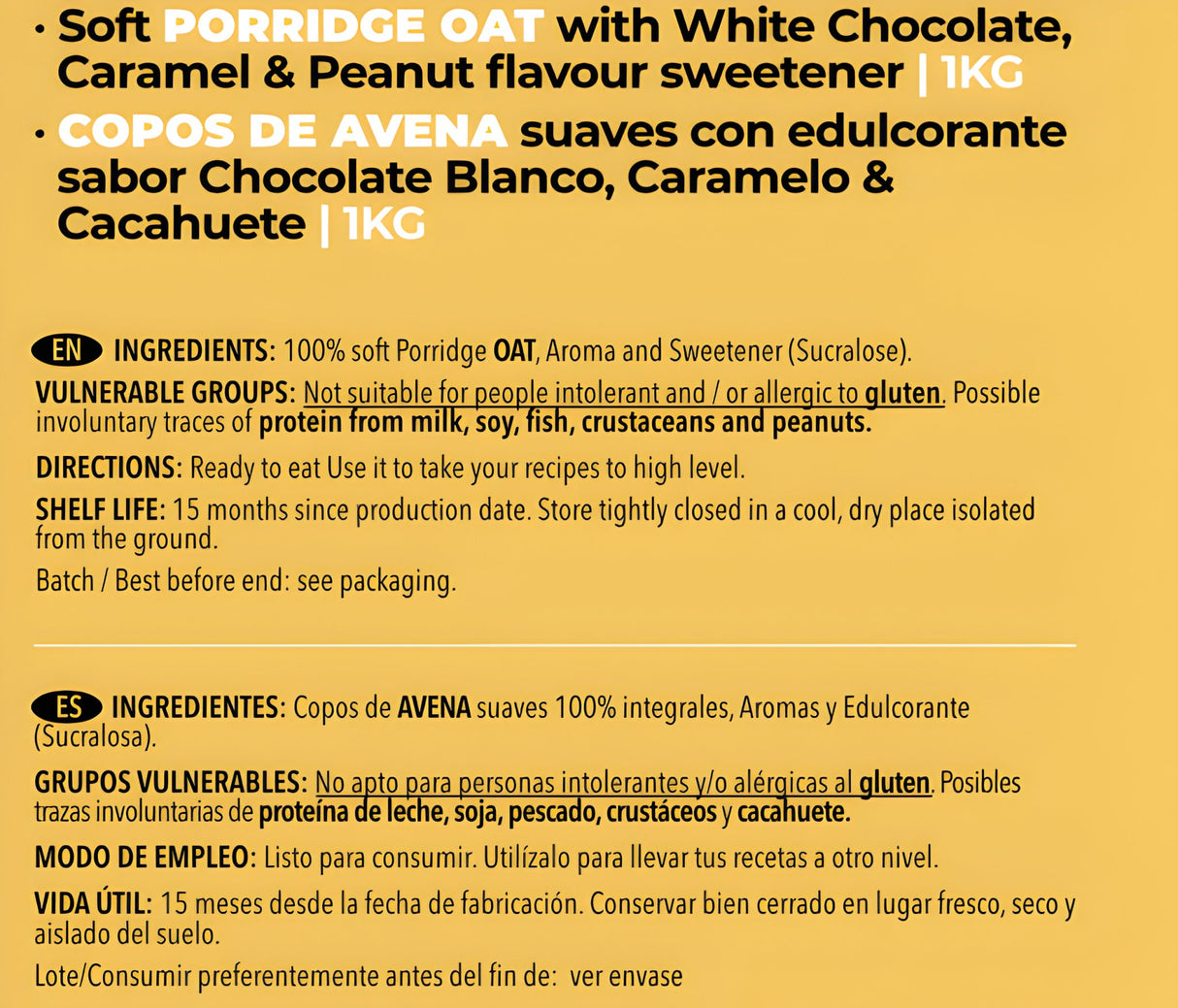 Copos de avena con sabores 1kg - Efficient Science - EFFICIENT GROUP