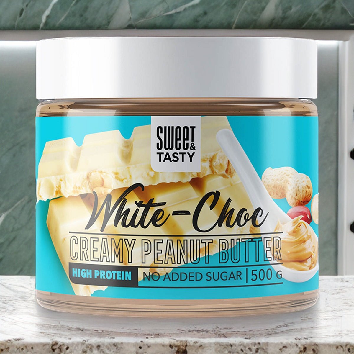 Crema de Cacahuete con Chocolate Blanco 500 gr - Sweet Tasty - EFFICIENT GROUP