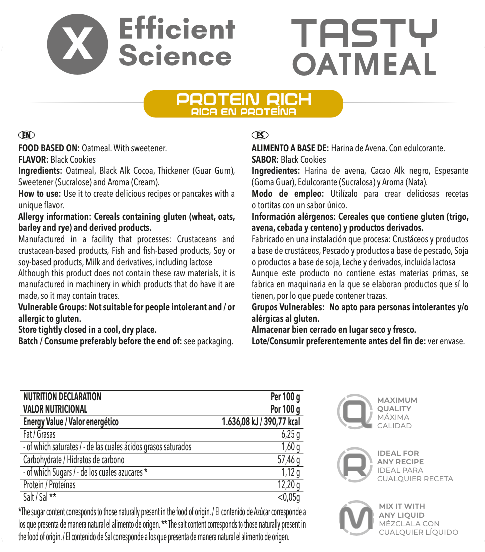 Harina de Avena 1kg - Efficient Science - EFFICIENT GROUP