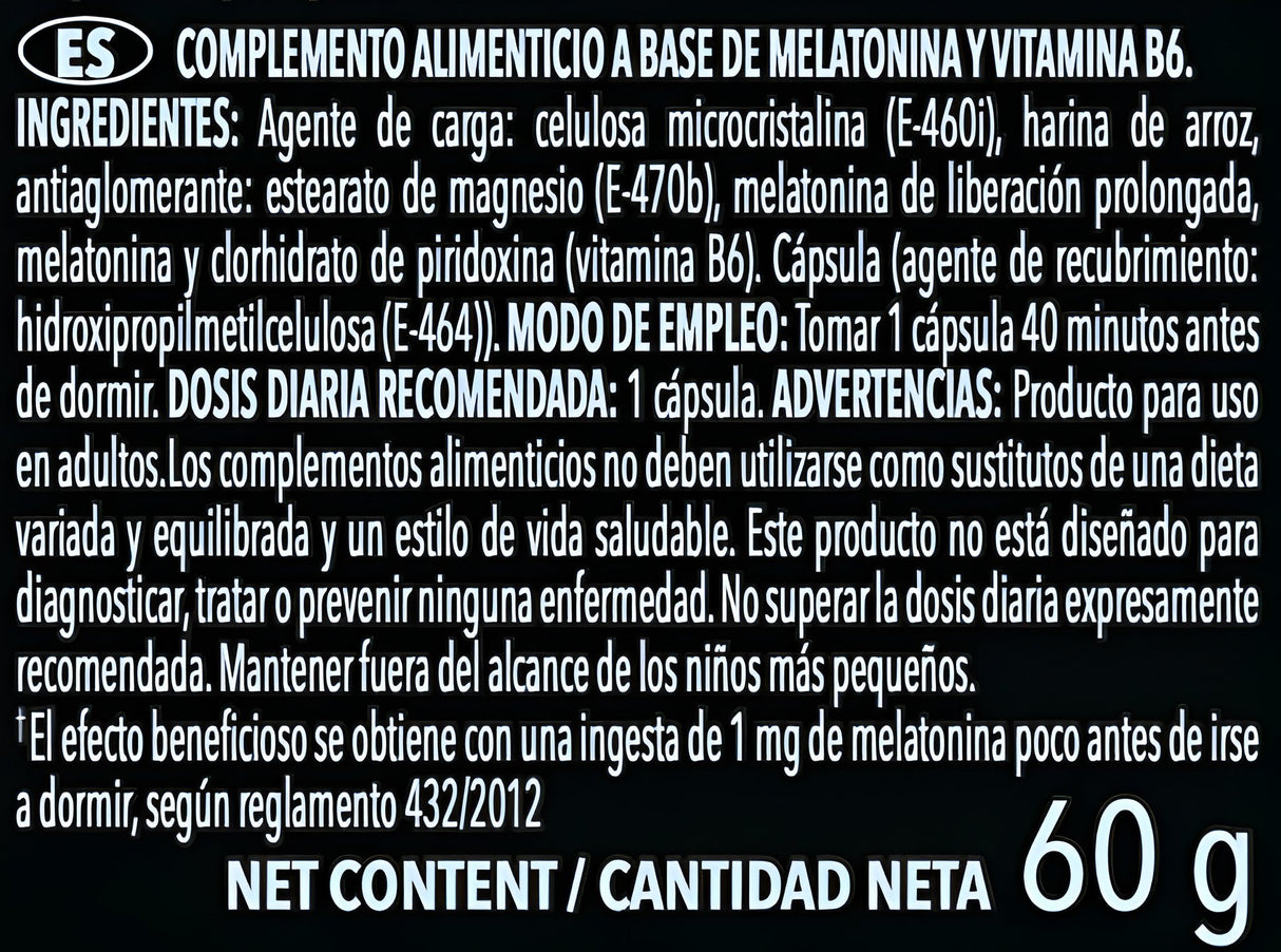 Melatonina Mix Liberación lenta y Rápida 120 caps veganas - Efficient Science - EFFICIENT GROUP