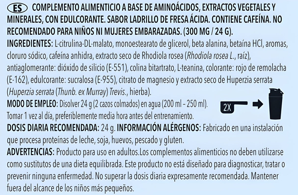 Pre Entreno Efficient Push con Estimulantes 500 gr - Efficient Science - EFFICIENT GROUP