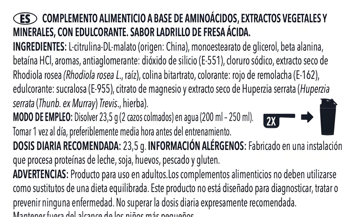 Pre Entreno Sin Estimulantes Efficient Pump 500 gr Pica Sour - Efficient Science - EFFICIENT GROUP