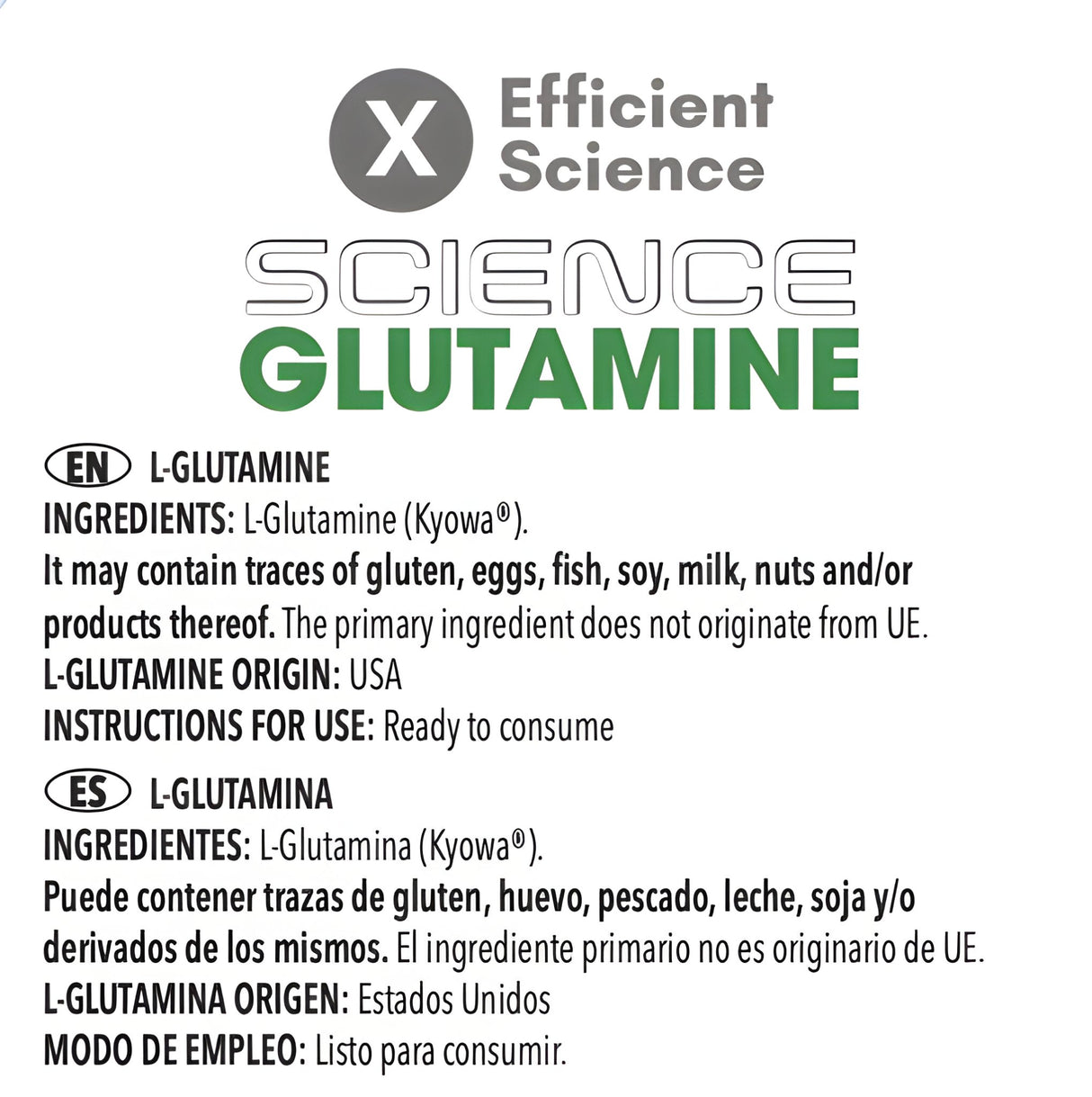 Science Glutamina Kyowa 100% Pura 500 gr - Efficient Science - EFFICIENT GROUP
